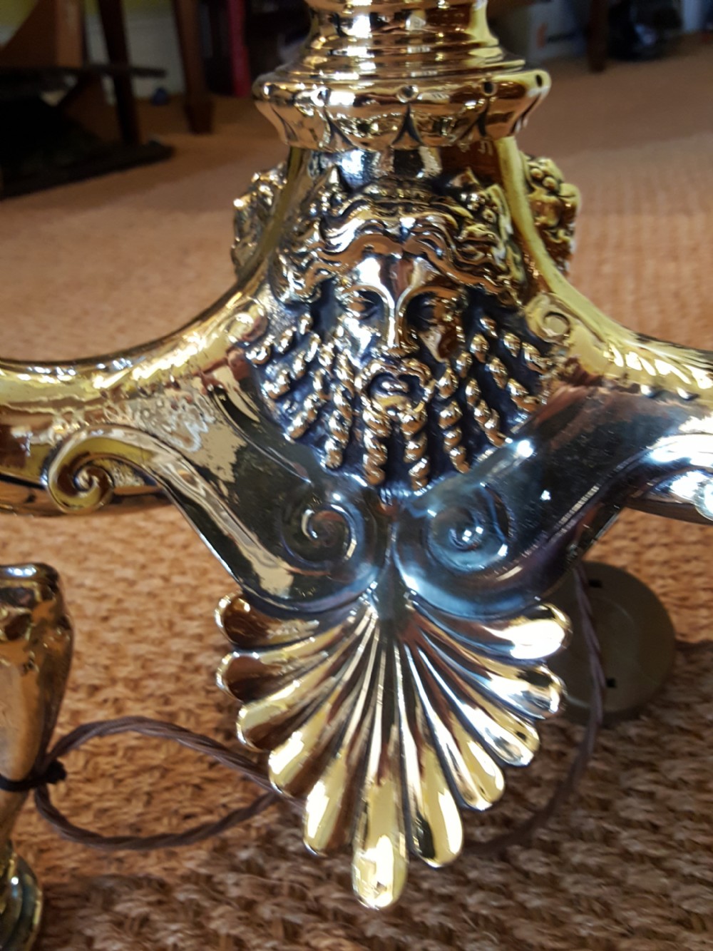 Victorian Brass Extending Standard Lamp View IV