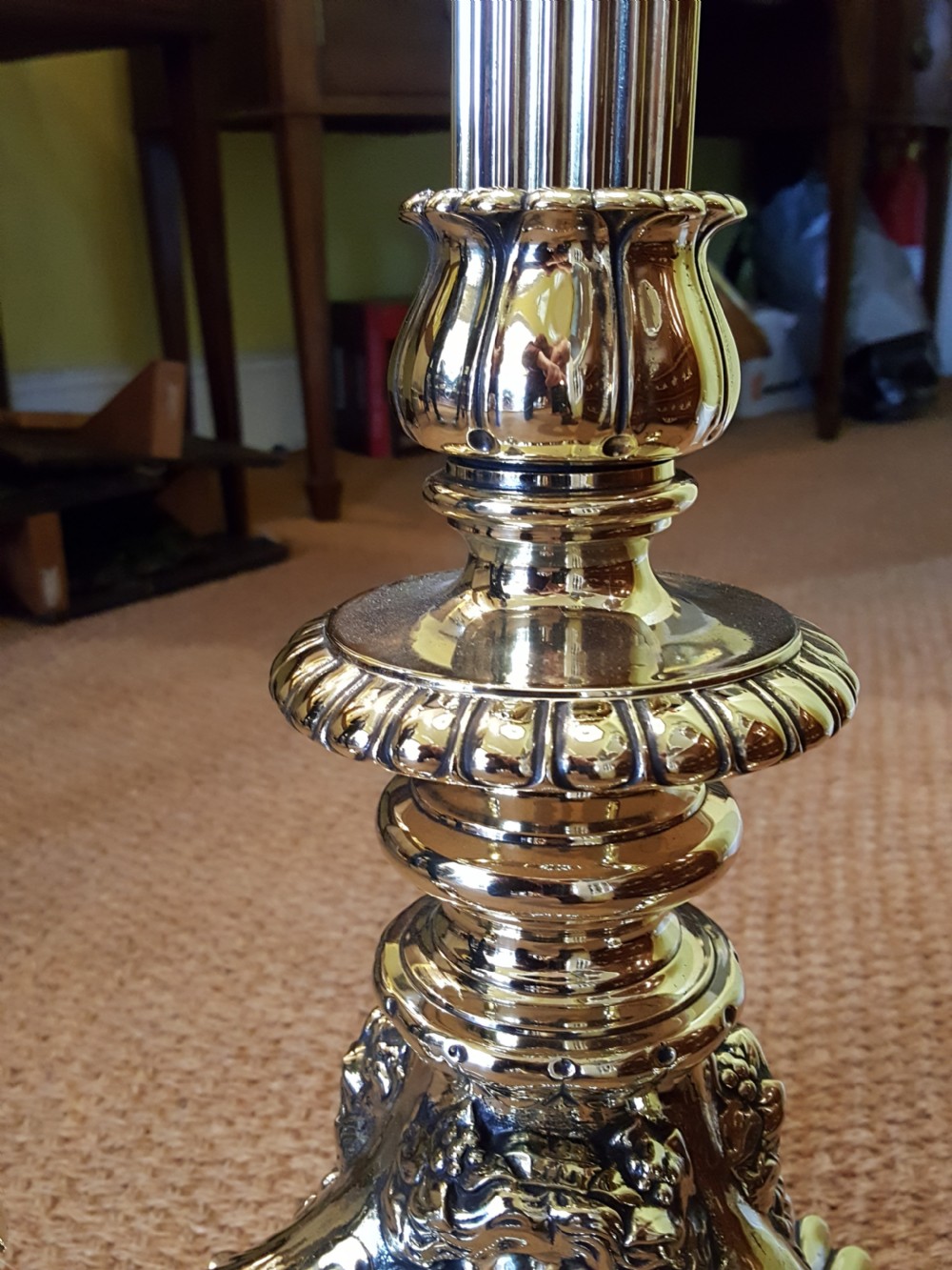 Victorian Brass Extending Standard Lamp View V