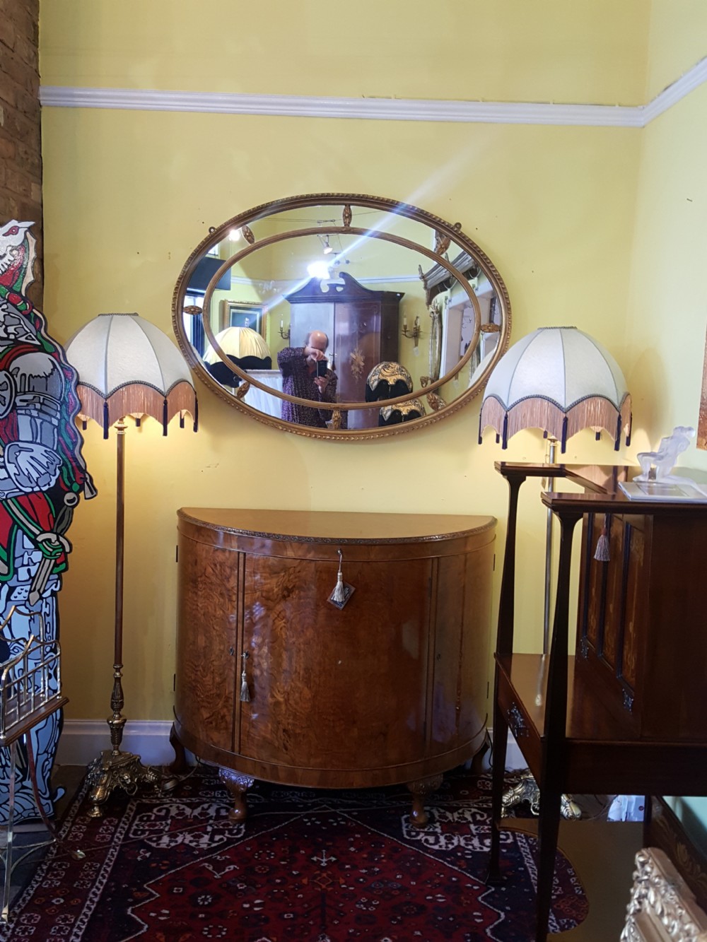 Large Late Victorian Giltwood and Gesso Oval Mirror View II