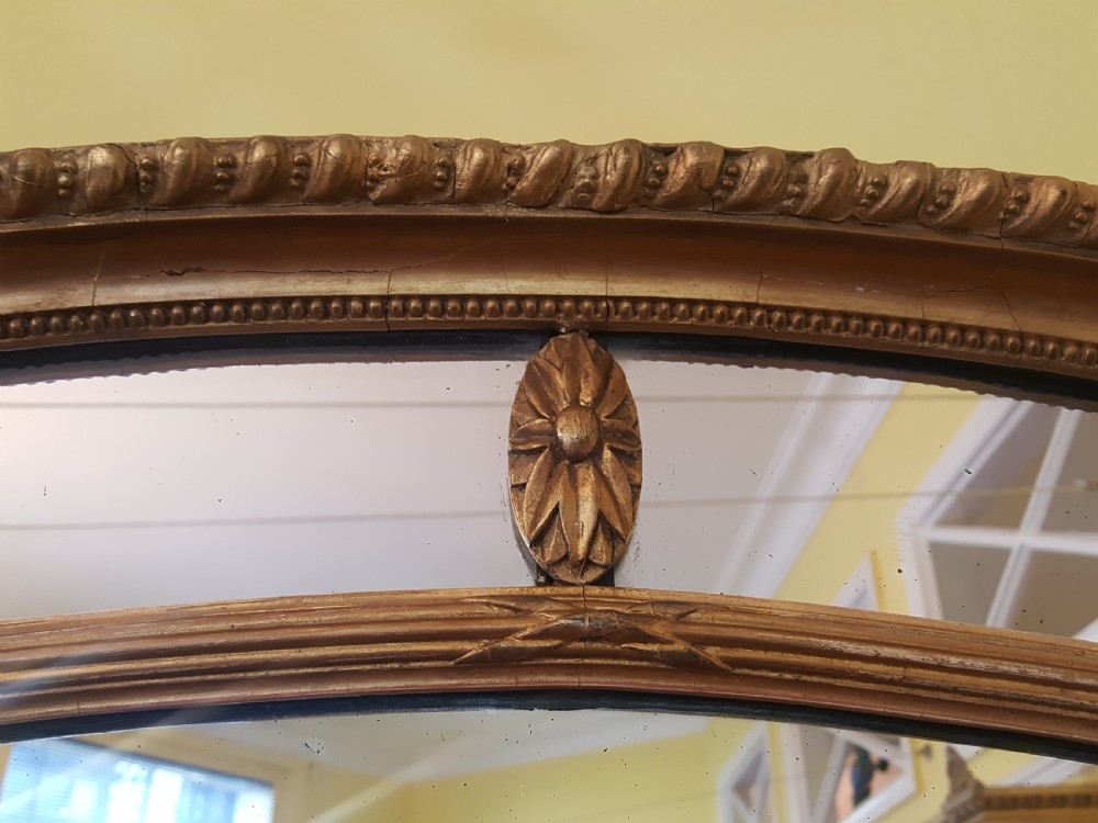 Large Late Victorian Giltwood and Gesso Oval Mirror View IV
