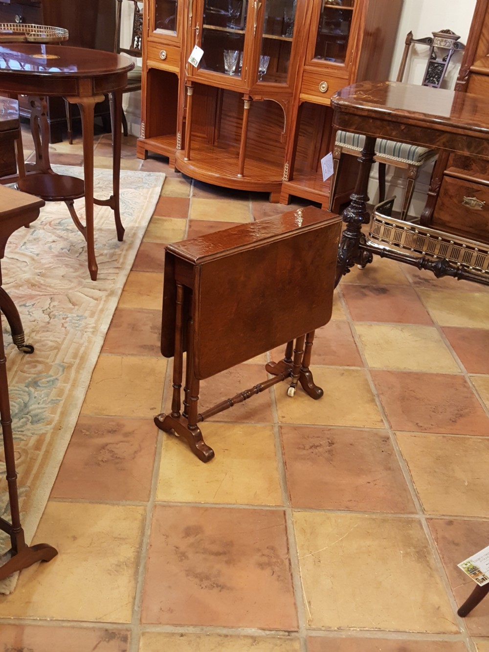 Late Victorian Burr Yew Sutherland Table View II