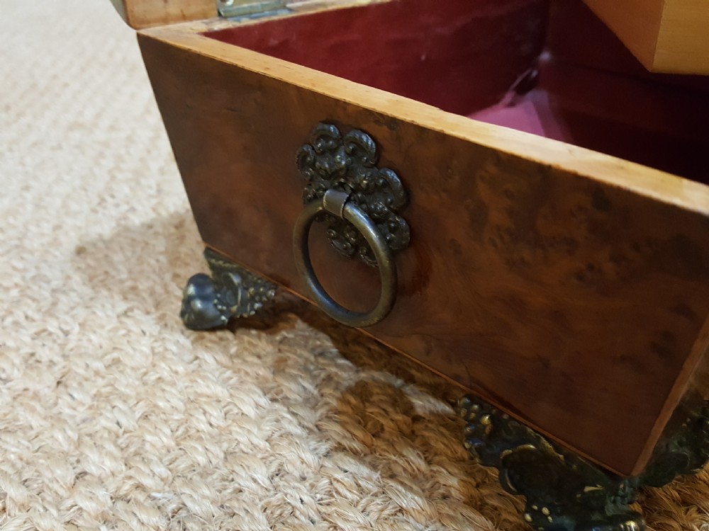 Victorian Burr Yew Jewellery Box View V