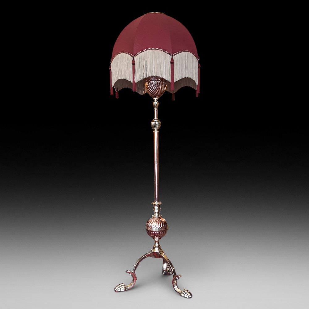 Arts and Crafts Copper and Brass Extendable Standard Lamp