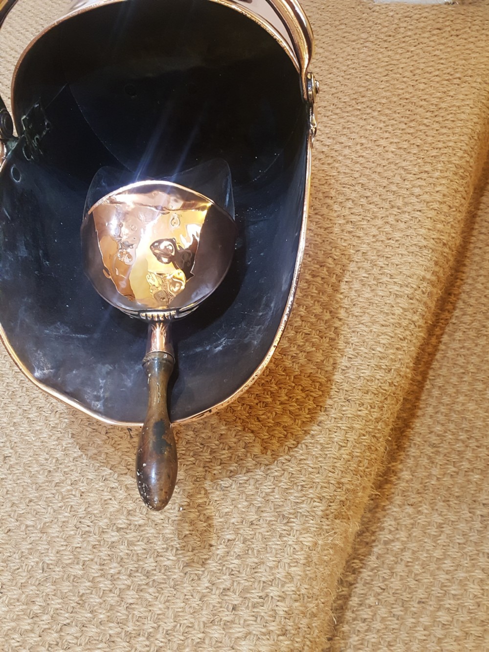 Late Victorian Copper Coal Scuttle View II