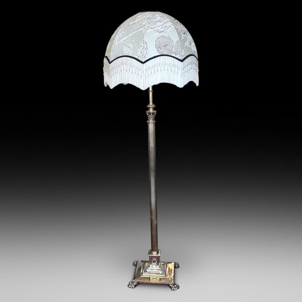 Victorian Brass Standard Extending Lamp