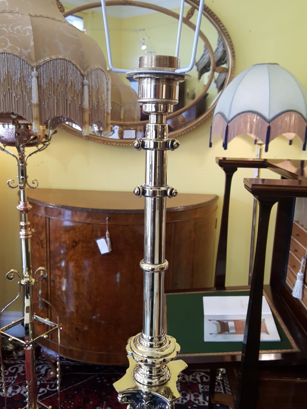 Victorian Brass Standard Extending Lamp View VI