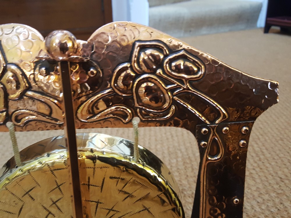 Arts & Crafts Copper and Brass Dinner Gong View II