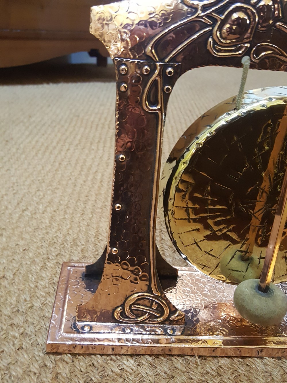 Arts & Crafts Copper and Brass Dinner Gong View IV