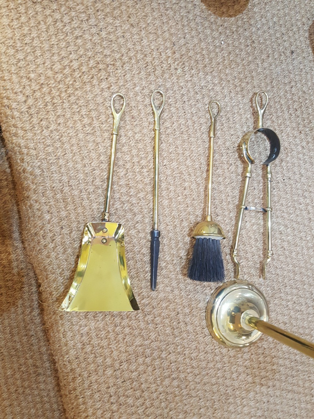 Art Nouveau Brass Fireside Companion Set View III