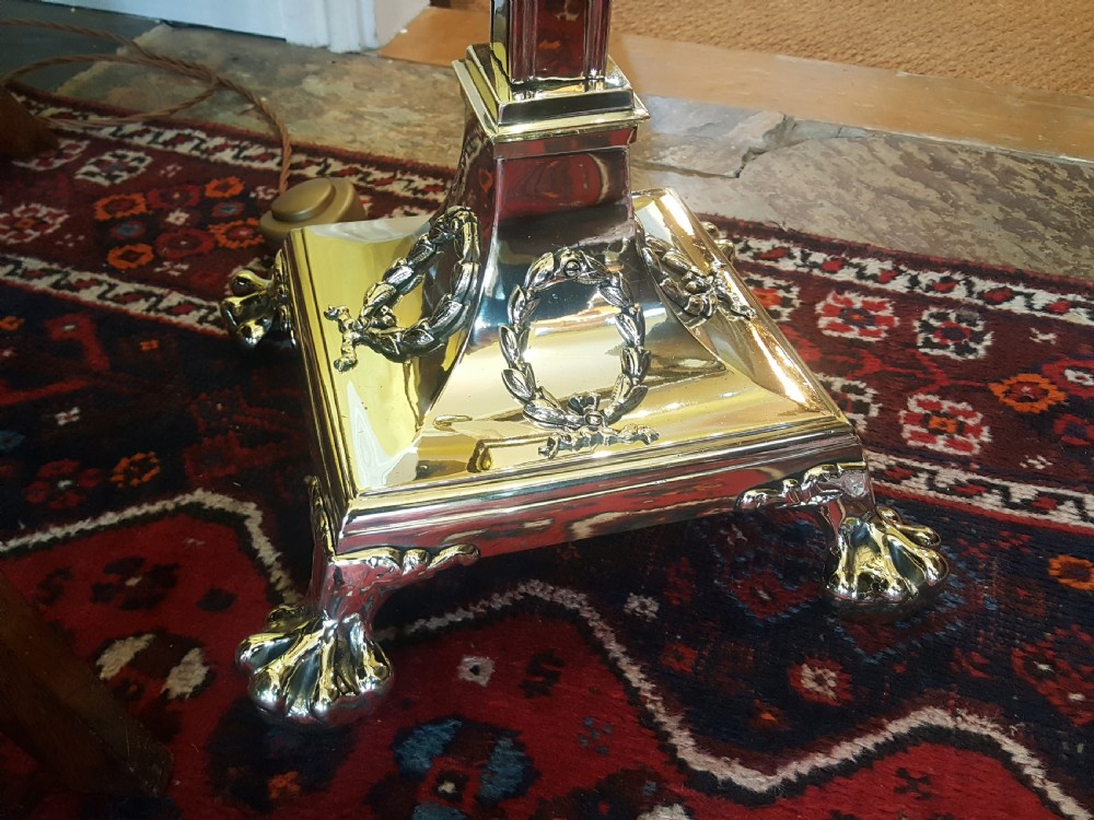 Victorian brass adjustable standard lamp View VI