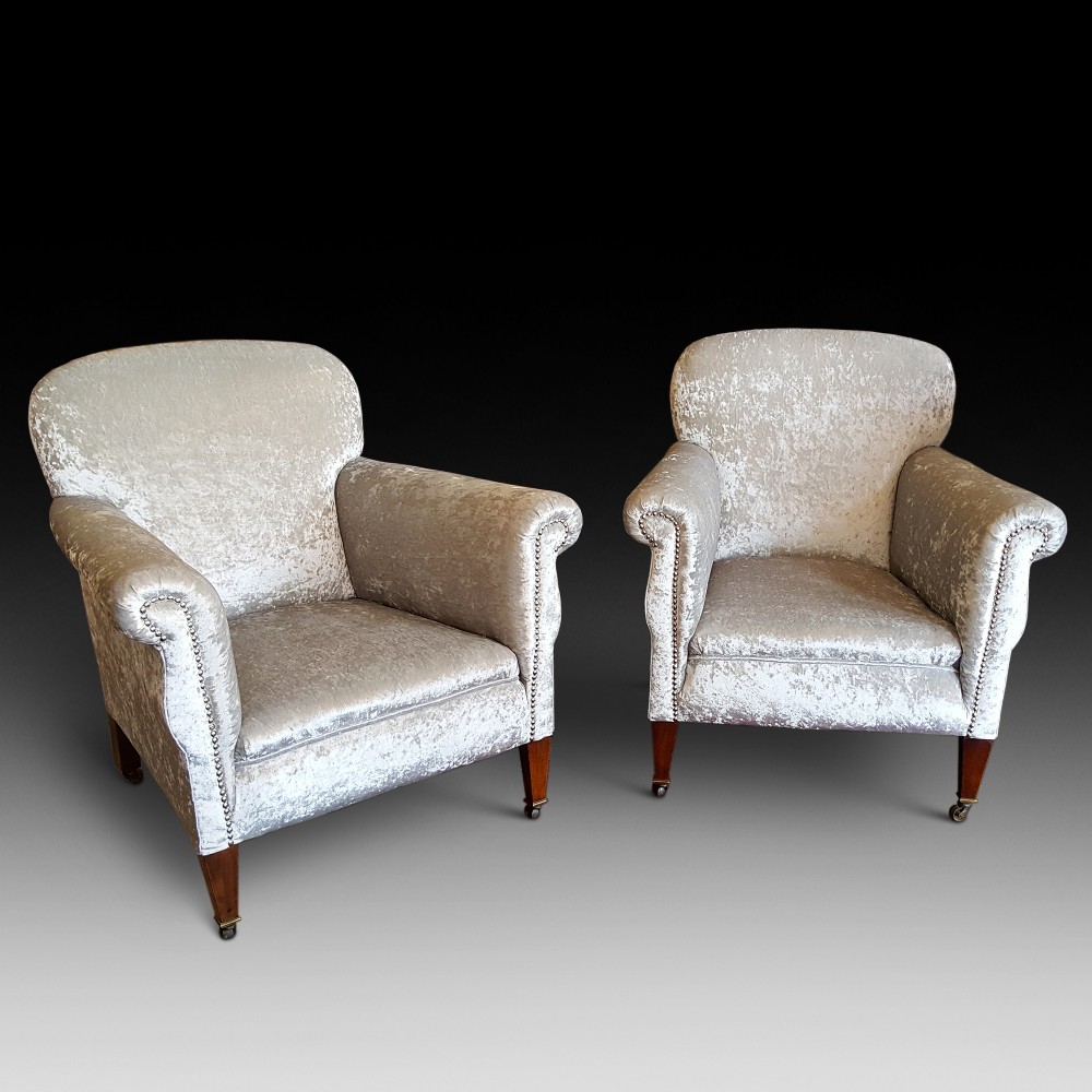 Pair of Late 19thC Mahogany Arm Chairs