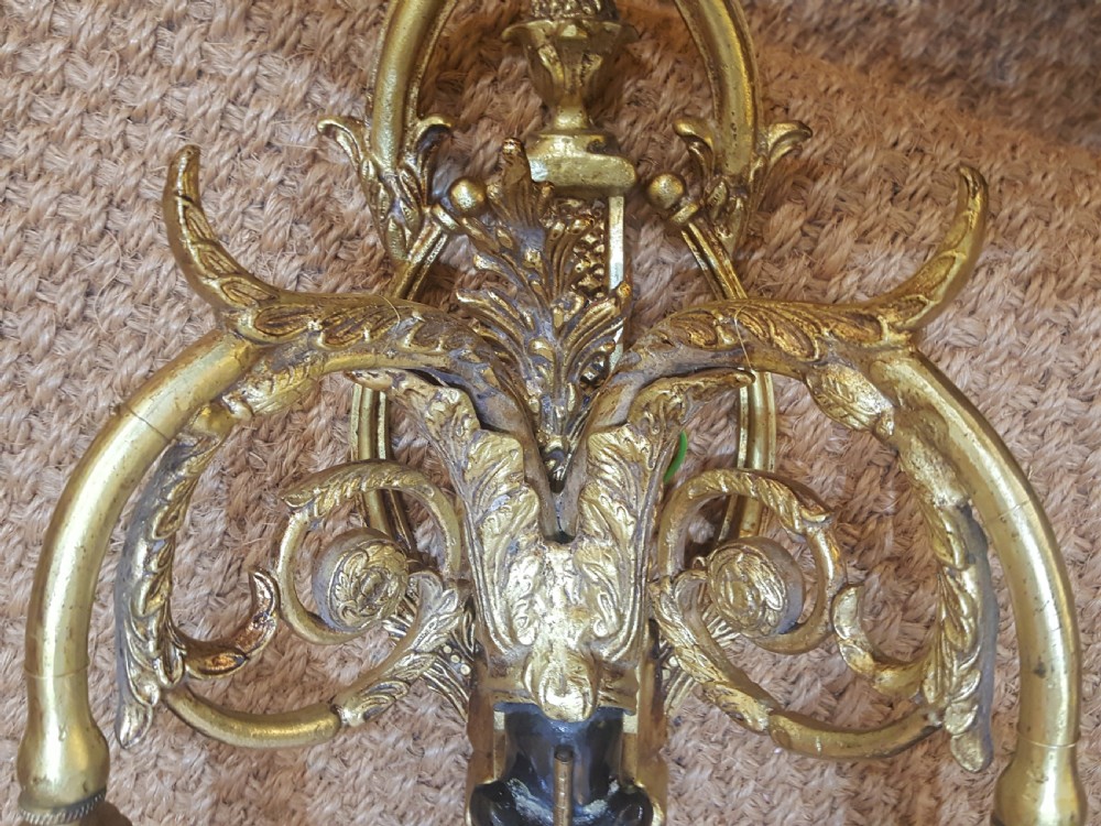 19thC French Bronze and Ormolu Wall Light View IV