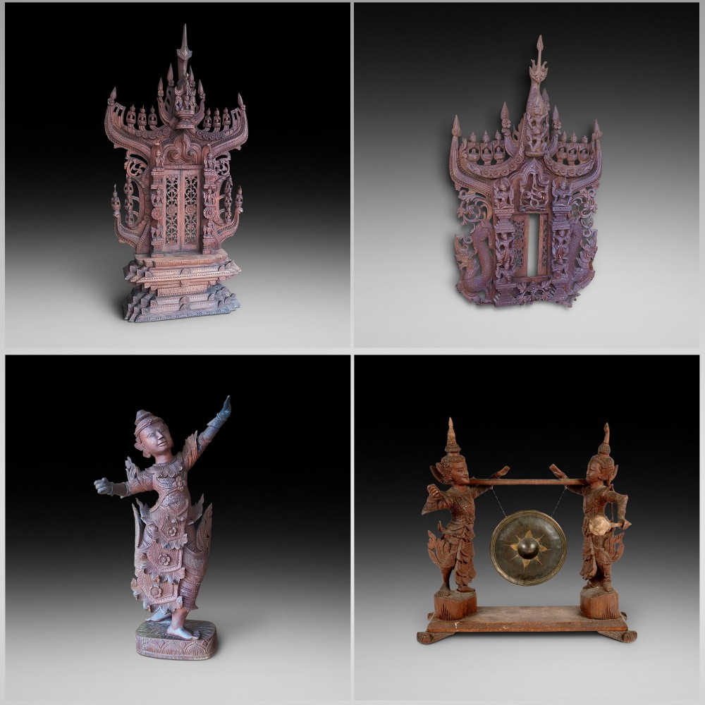 Set of Late 19th Century Indonesian Wood Carvings