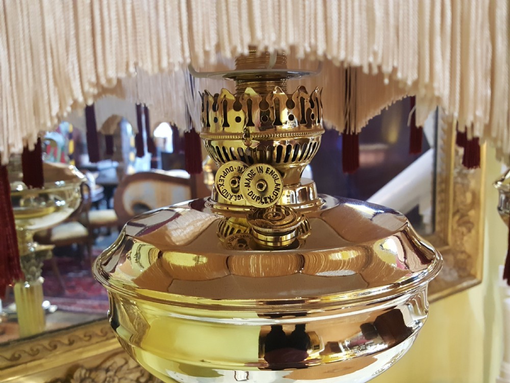 Pair of Victorian Brass Oil Lamps View V