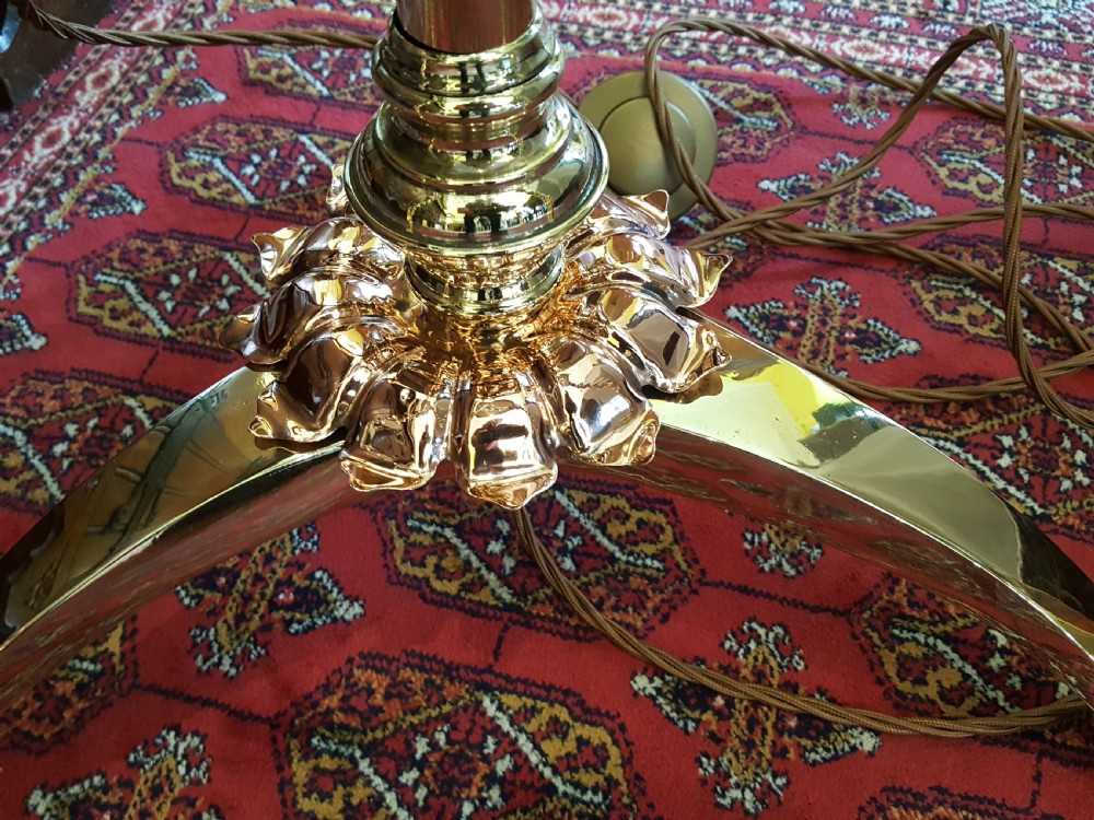  Late 19thC Arts and Crafts Brass Standard Lamp View III