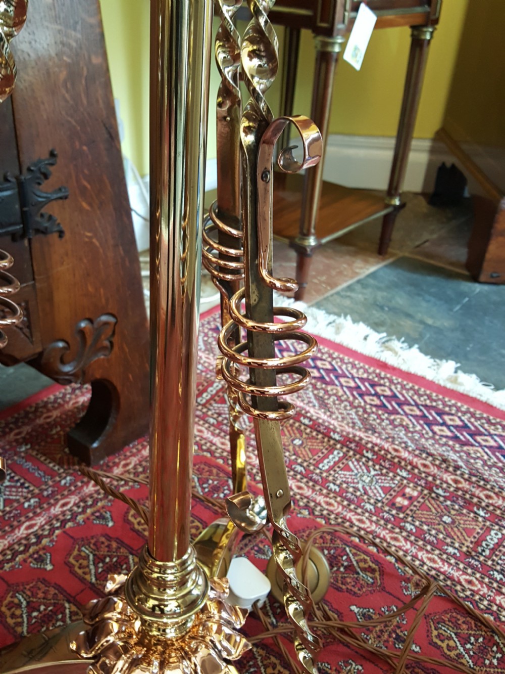  Late 19thC Arts and Crafts Brass Standard Lamp View IV