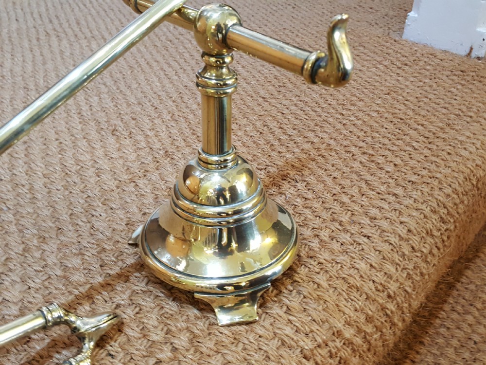 Set of 1920's Brass Fire Irons with Dogs View II