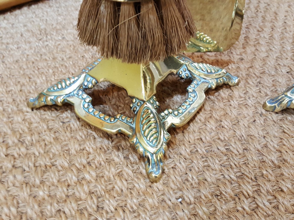 Pair of Edwardian Brass Fire Side Companions View II