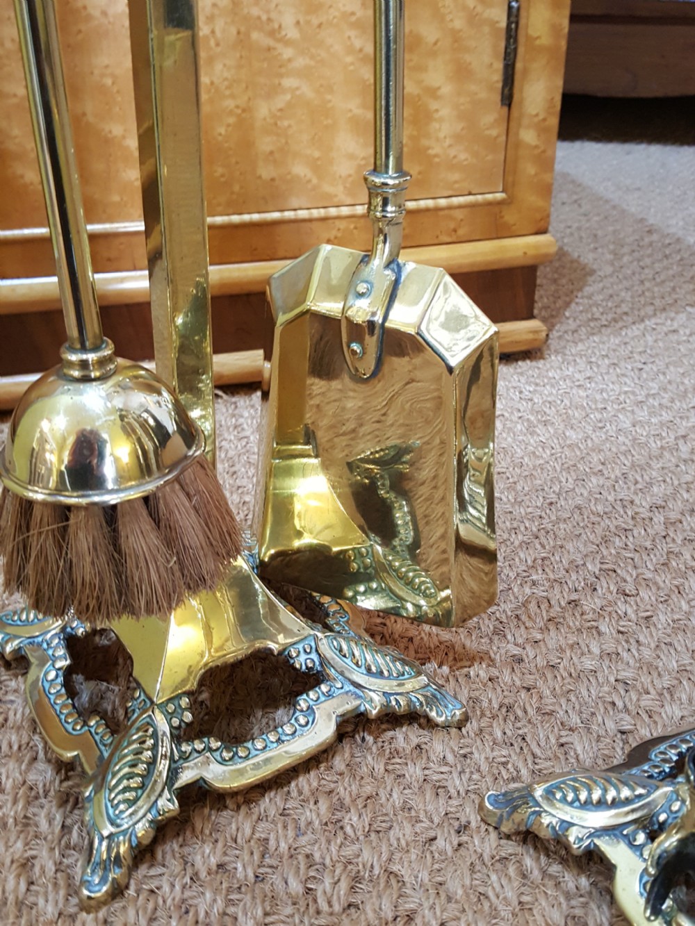Pair of Edwardian Brass Fire Side Companions View III