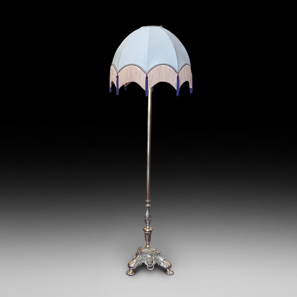 Cast brass standard lamp