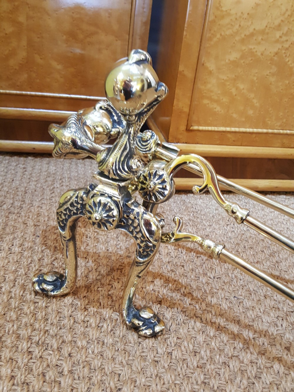 Set of Late 19thC Fire Irons and Dogs View VI
