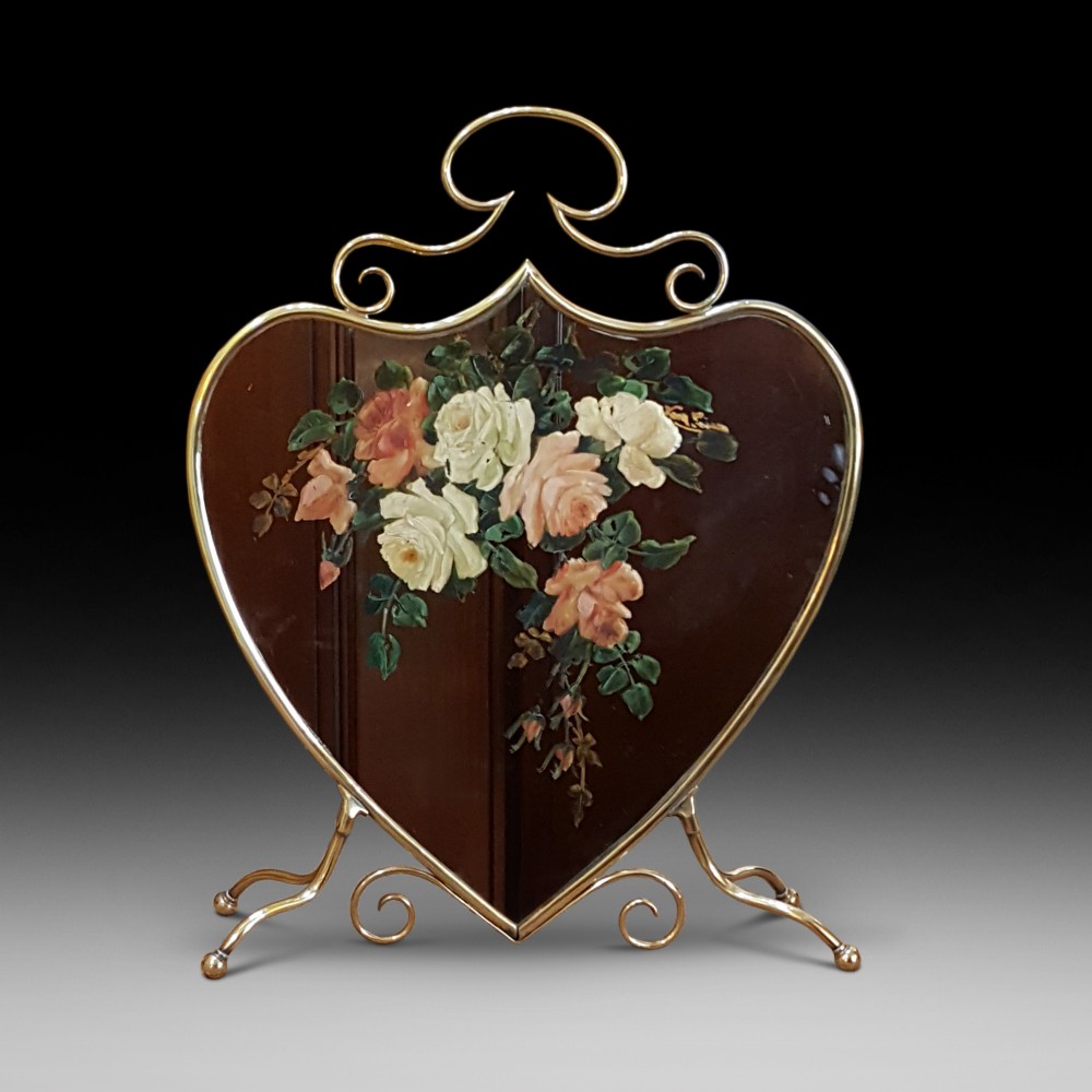 Brass Framed Mirrored Fire Screen