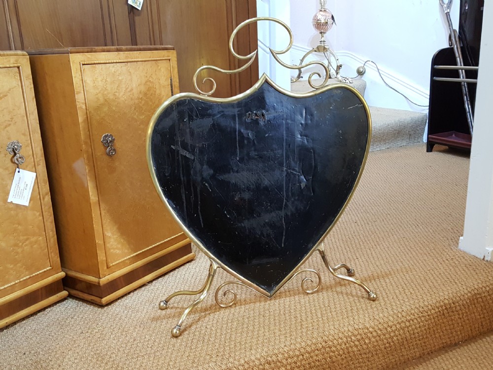 Brass Framed Mirrored Fire Screen View V