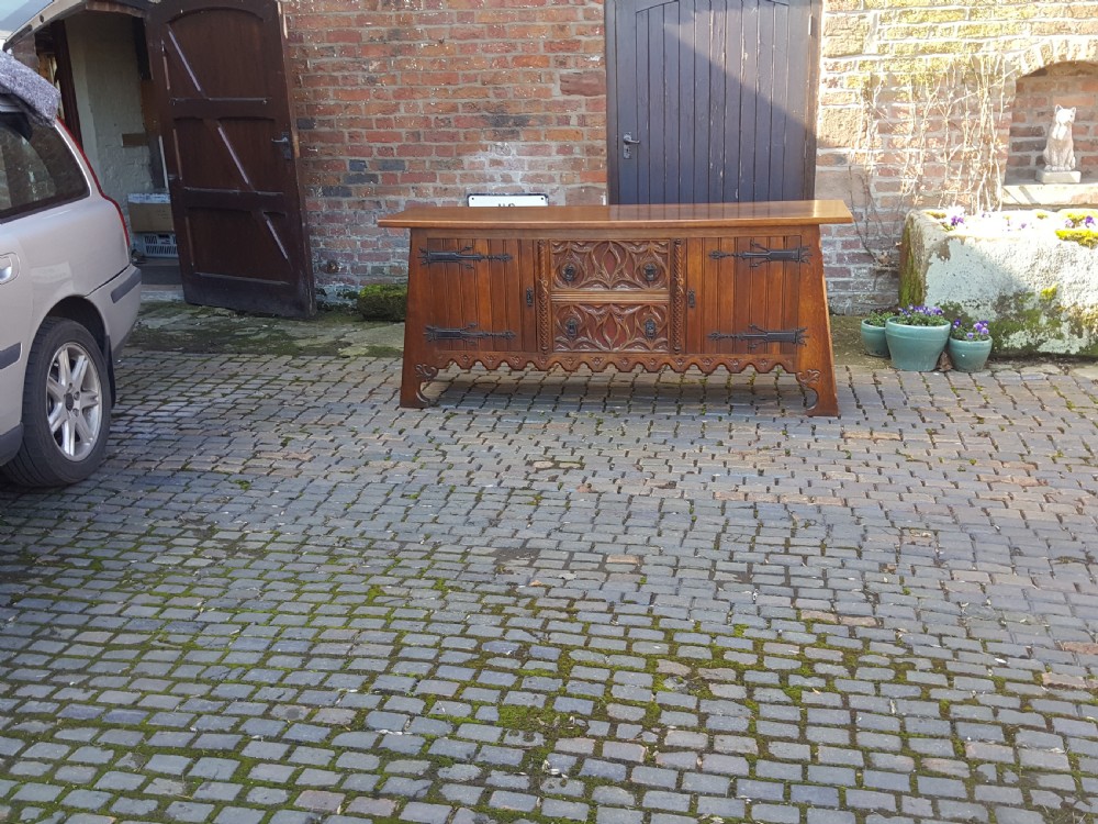 Arts and Crafts Oak Server Sideboard View II