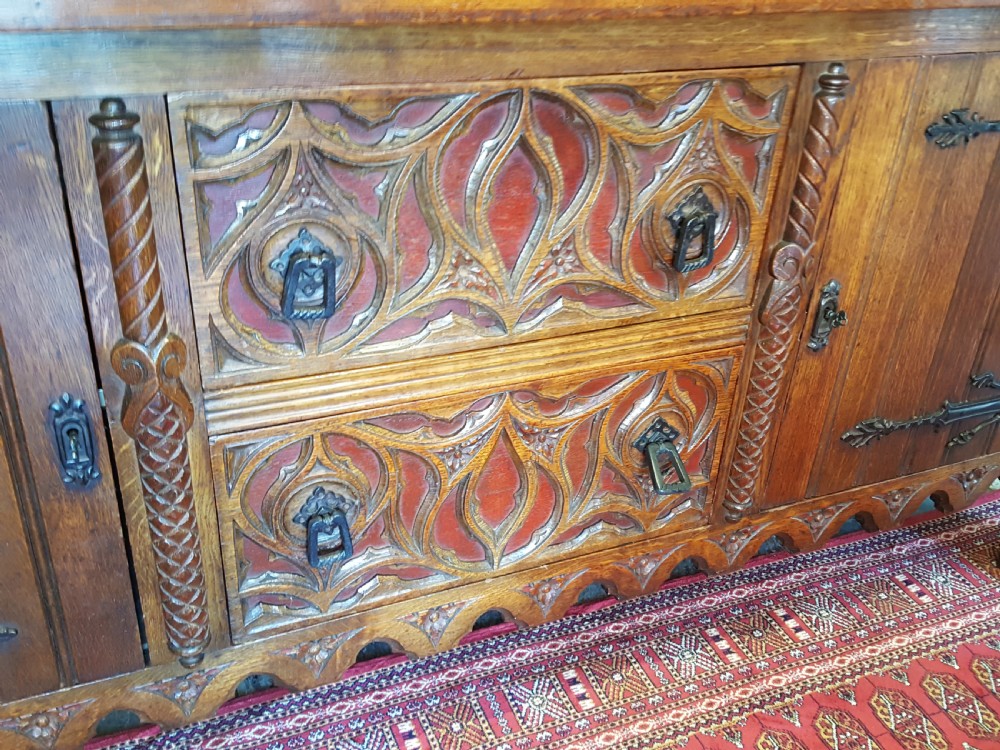  Arts and Crafts Oak Server Sideboard View III