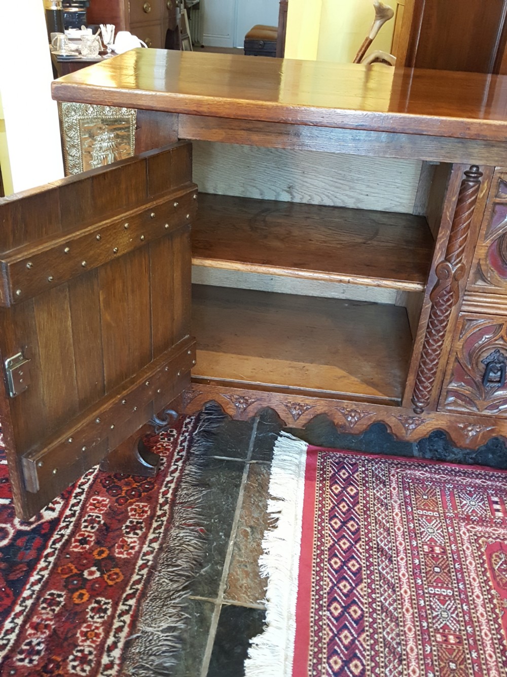  Arts and Crafts Oak Server Sideboard View VI