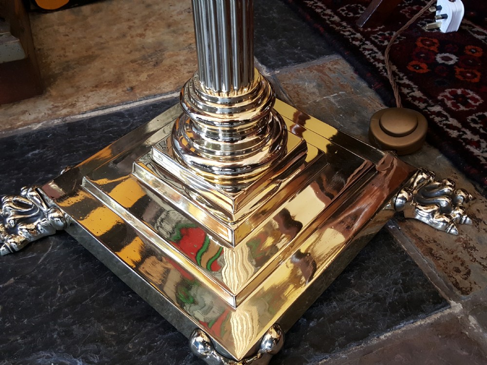 Late Victorian Adjustable Brass Standard Lamp View IV