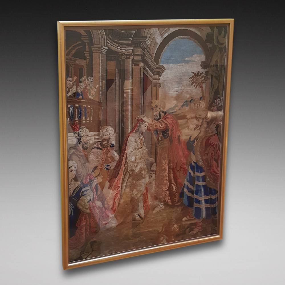 Large Petit Point Framed Tapestry
