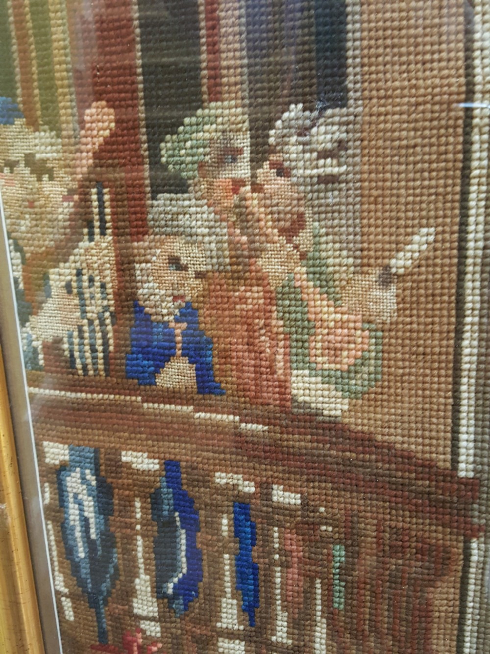 Large Petit Point Framed Tapestry View II