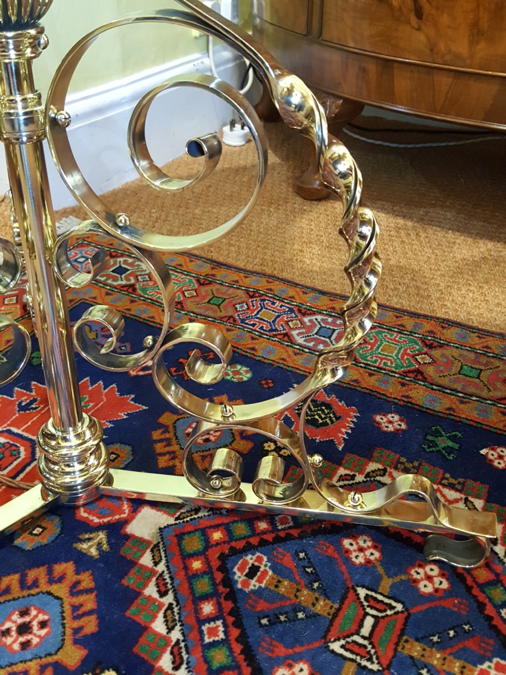 Late 19thC Brass Adjustable Standard Oil Lamp View II