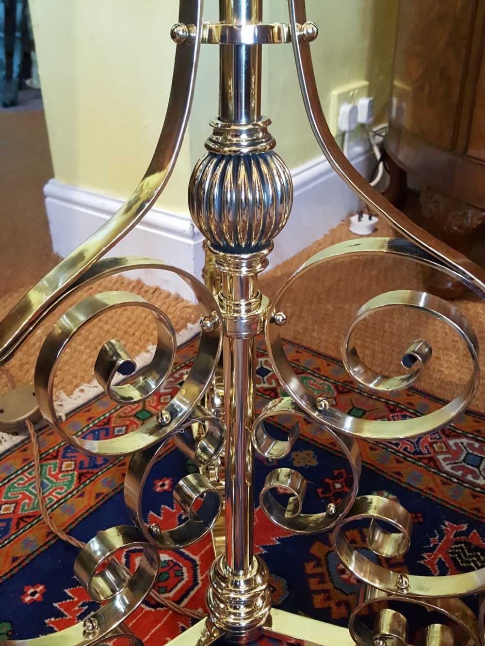 Late 19thC Brass Adjustable Standard Oil Lamp View III