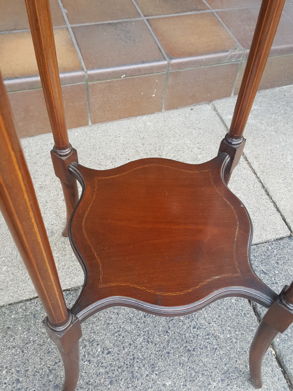 Edwardian inlaid mahogany jardiniere planter View V