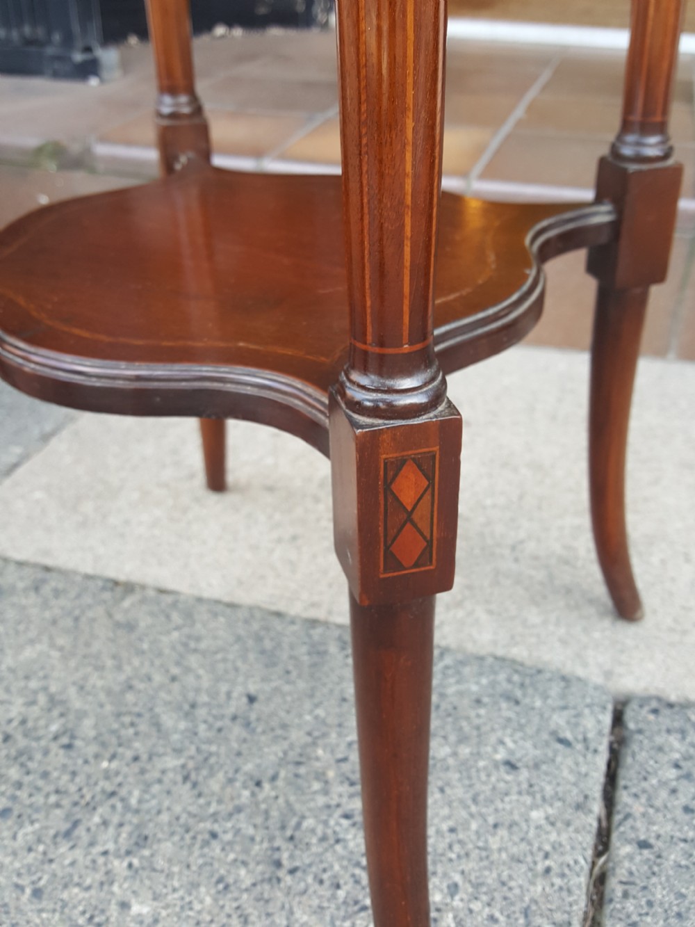 Edwardian inlaid mahogany jardiniere planter View VI