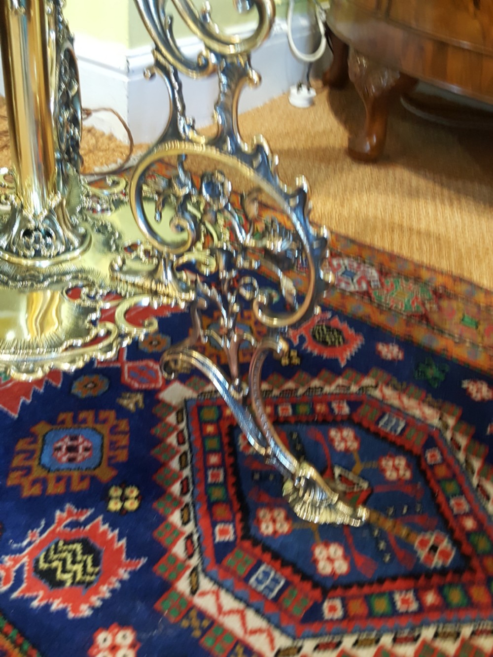 Edwardian Brass Adjustable Standard Oil Lamp View III