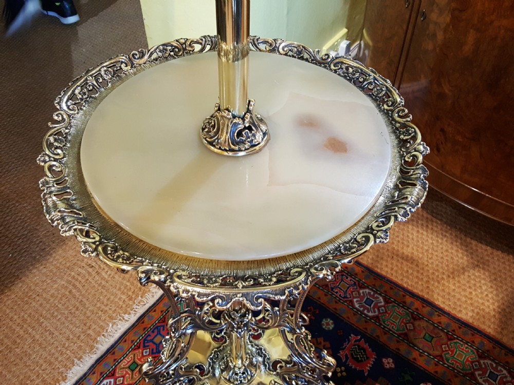 Edwardian Brass Adjustable Standard Oil Lamp View IV
