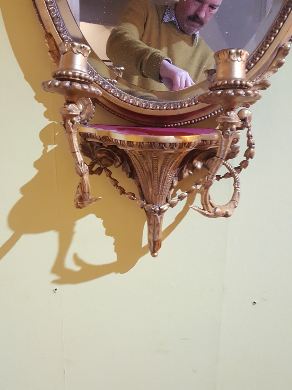 Pair of Regency Oval Girandole Wall Mirrors View II