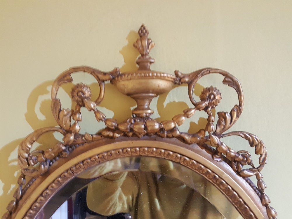 Pair of Regency Oval Girandole Wall Mirrors View IV