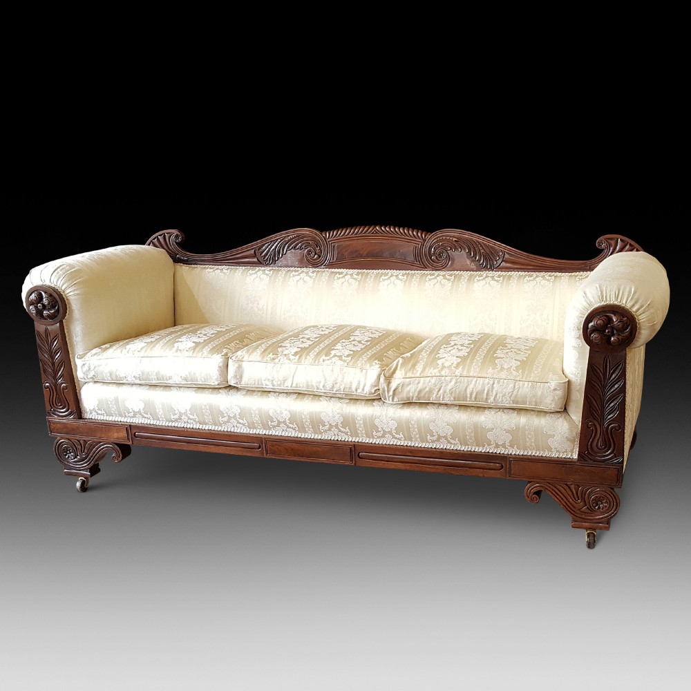 William IV Carved Mahogany Framed Settee