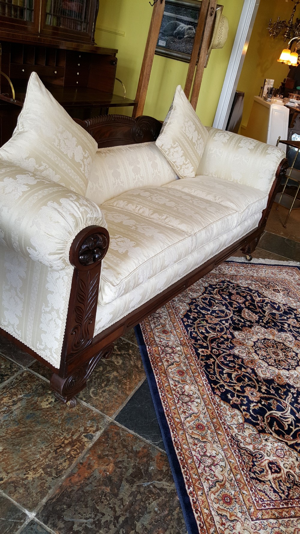 William IV Carved Mahogany Framed Settee View II