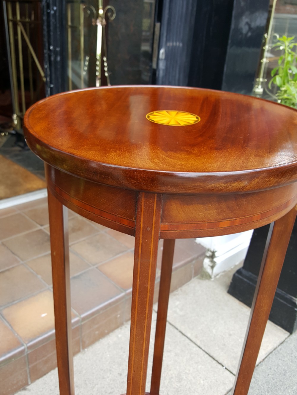 Edwardian Mahogany Jardiniere Stand View IV