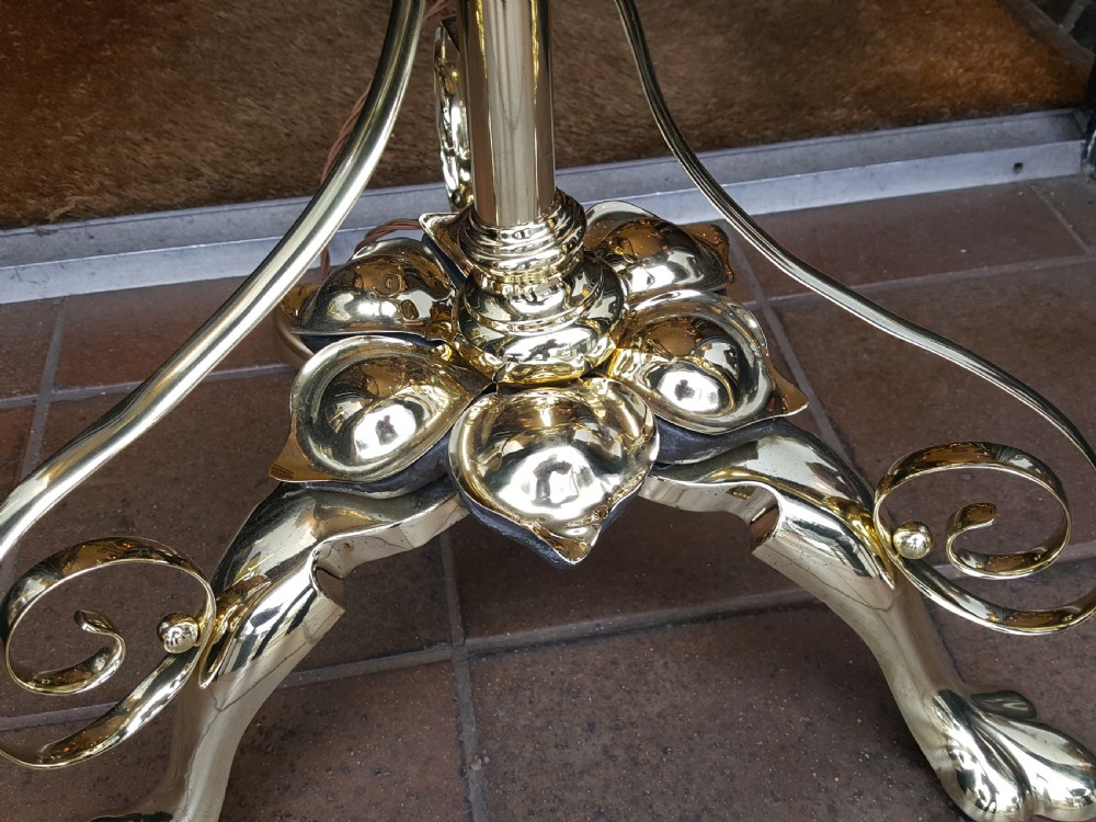 Art Nouveau Brass Extending Standard Lamp View IV