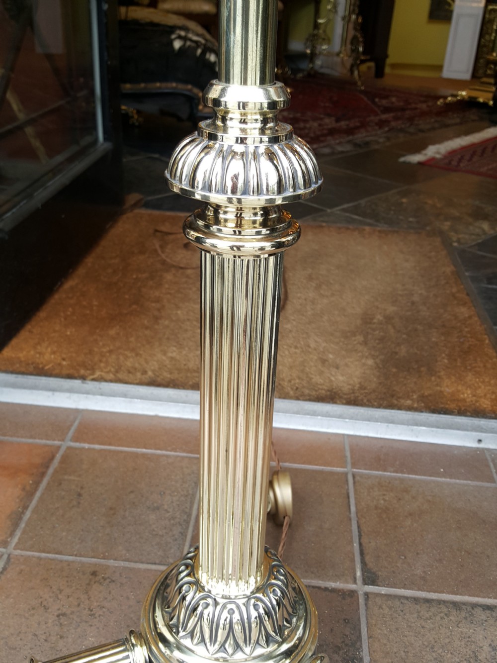 Early 20thC brass standard lamp View IV