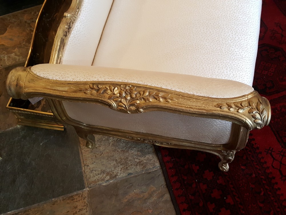 Late 19thC gilt wood settee View IV