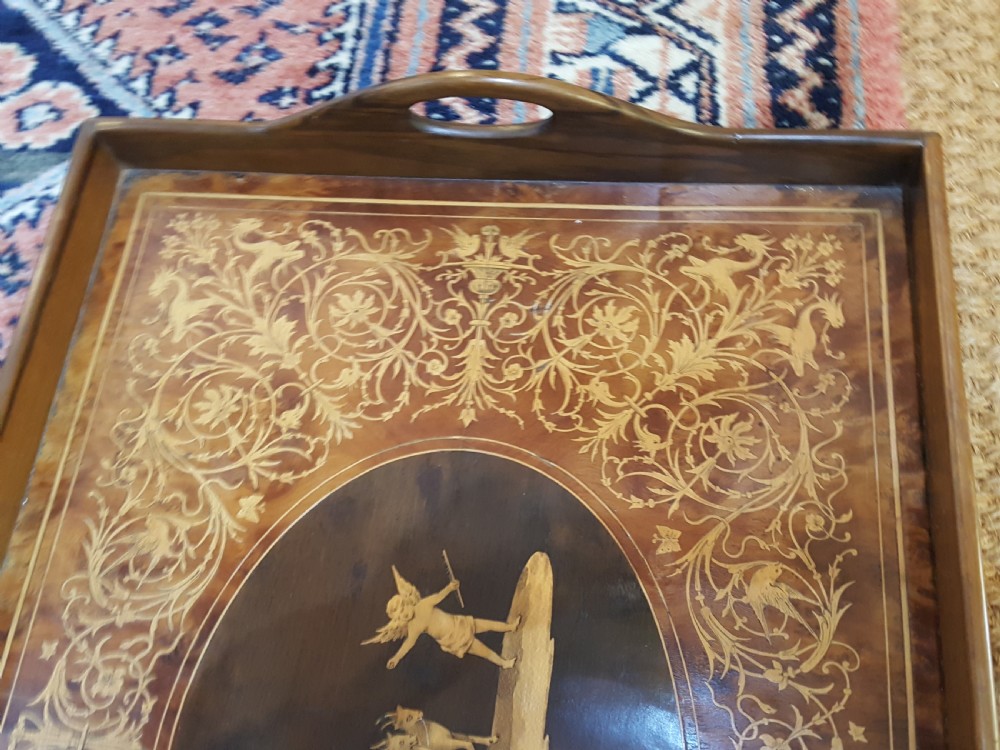 Victorian Walnut and Inlaid Tray View II