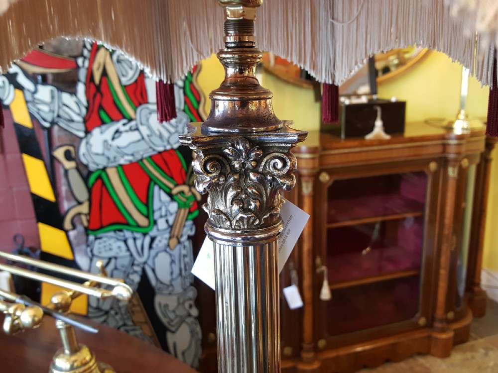 Edwardian gilt metal and marble lamp View III
