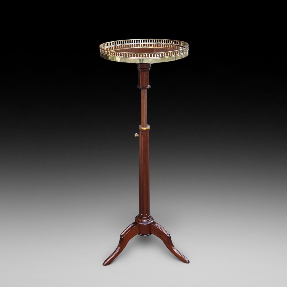 Late 19thC French Mahogany Adjustable Side Lamp Table